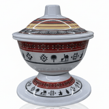AKDC Footed Melamine Bowl with Lid – Camel Theme Design, Decorative Serving Bowl for Home & Dining (16 × 12 cm) - Al Kabayel Discount CentreAKDC Footed Melamine Bowl with Lid – Camel Theme Design, Decorative Serving Bowl for Home & Dining (16 × 12 cm)BowlsAKDCAl Kabayel Discount Centre