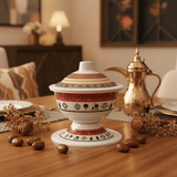 AKDC Footed Melamine Bowl with Lid – Camel Theme Design, Decorative Serving Bowl for Home & Dining (16 × 12 cm) - Al Kabayel Discount CentreAKDC Footed Melamine Bowl with Lid – Camel Theme Design, Decorative Serving Bowl for Home & Dining (16 × 12 cm)BowlsAKDCAl Kabayel Discount Centre