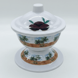 AKDC Footed Melamine Serving Bowl with Lid – Palm Tree Design, Durable Food - Grade Material for Kitchen & Dining (16 × 12 cm) - Al Kabayel Discount CentreAKDC Footed Melamine Serving Bowl with Lid – Palm Tree Design, Durable Food - Grade Material for Kitchen & Dining (16 × 12 cm)BowlsAKDCAl Kabayel Discount Centre