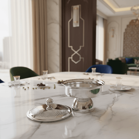 AKDC Footed Metal Candy Bowl – Luxury Silver Finish, Decorative Serving Bowl for Dining & Events, 20 × 18 cm - Al Kabayel Discount CentreAKDC Footed Metal Candy Bowl – Luxury Silver Finish, Decorative Serving Bowl for Dining & Events, 20 × 18 cmJars & Food SaversAKDCAl Kabayel Discount Centre