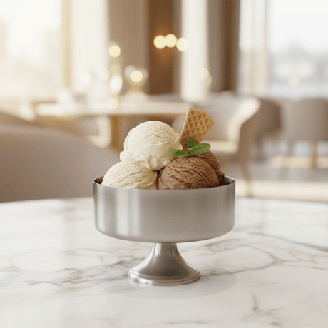 AKDC Footed Silver Metal Ice Cream Dessert Cup with Large Capacity for Serving – 400 ml - Al Kabayel Discount CentreAKDC Footed Silver Metal Ice Cream Dessert Cup with Large Capacity for Serving – 400 mlBowlsAKDCAl Kabayel Discount Centre
