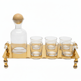 AKDC Glass Beverage Set with Gold Metal Holder 45×20 cm Elegant Drink Serving Set for Guests - Al Kabayel Discount CentreAKDC Glass Beverage Set with Gold Metal Holder 45×20 cm Elegant Drink Serving Set for GuestsOrganizers & AccessoriesAKDCAl Kabayel Discount Centre