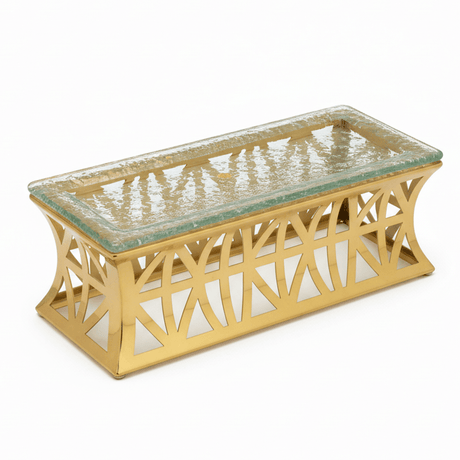 AKDC Glass Buffet Display Stand with Gold Metal Base 30×10 cm Elegant Food Presentation Stand - Al Kabayel Discount CentreAKDC Glass Buffet Display Stand with Gold Metal Base 30×10 cm Elegant Food Presentation StandServing TraysAKDCAl Kabayel Discount Centre