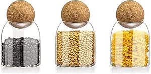 AKDC Glass Food Storage Canister with Airtight Cork Lid [500ml/16Oz] Clear Food Storage Jar Container with Seal Cork Round Stopper for Kitchen Pantry Serving Tea Coffee (16, Elongated, 3, 105632) - Al Kabayel Discount CentreAKDC Glass Food Storage Canister with Airtight Cork Lid [500ml/16Oz] Clear Food Storage Jar Container with Seal Cork Round Stopper for Kitchen Pantry Serving Tea Coffee (16, Elongated, 3, 105632)Jars & Food SaversAKDCAl Kabayel Discount Centre