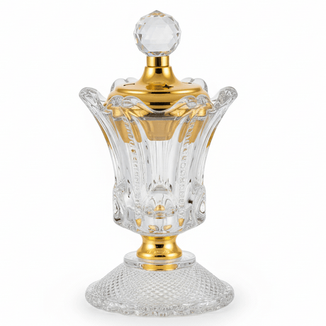 AKDC Glass Incense Burner with Golden Lid 10×19.5cm for Aromatherapy, Meditation, Relaxation, and Luxury Home Decoration - Al Kabayel Discount CentreAKDC Glass Incense Burner with Golden Lid 10×19.5cm for Aromatherapy, Meditation, Relaxation, and Luxury Home DecorationIncense BurnerAKDCAl Kabayel Discount Centre