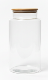 AKDC Glass Jar with Wooden Lid 5L, Clear and Transparent
