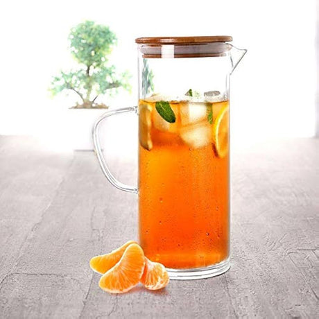 AKDC Glass Jug wid Bamboo Lid 1000ml, Clear & Transparent - Al Kabayel Discount CentreAKDC Glass Jug wid Bamboo Lid 1000ml, Clear & TransparentJugsAKDCAl Kabayel Discount Centre