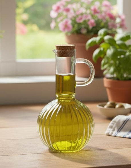 AKDC Glass Oil Pot/Dispenser with Cork Lid 500ml, Clear & Transparent - Al Kabayel Discount CentreAKDC Glass Oil Pot/Dispenser with Cork Lid 500ml, Clear & TransparentKitchen Utensils & GadgetsAKDCAl Kabayel Discount Centre