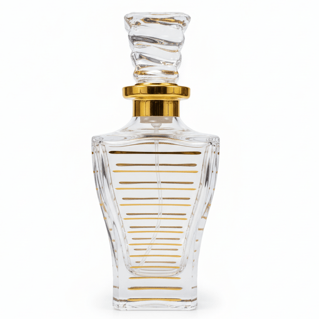AKDC glass perfume bottle with gold finish 150ml elegant refillable fragrance container stylish gift - Al Kabayel Discount CentreAKDC glass perfume bottle with gold finish 150ml elegant refillable fragrance container stylish giftPerfume BottlesAKDCAl Kabayel Discount Centre