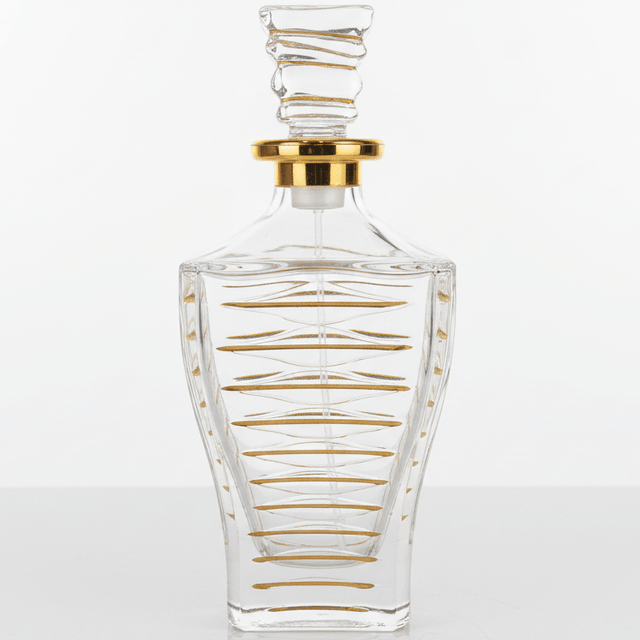 AKDC glass perfume bottle with gold finish 200ml luxury refillable fragrance container premium display item - Al Kabayel Discount CentreAKDC glass perfume bottle with gold finish 200ml luxury refillable fragrance container premium display itemPerfume BottlesAKDCAl Kabayel Discount Centre
