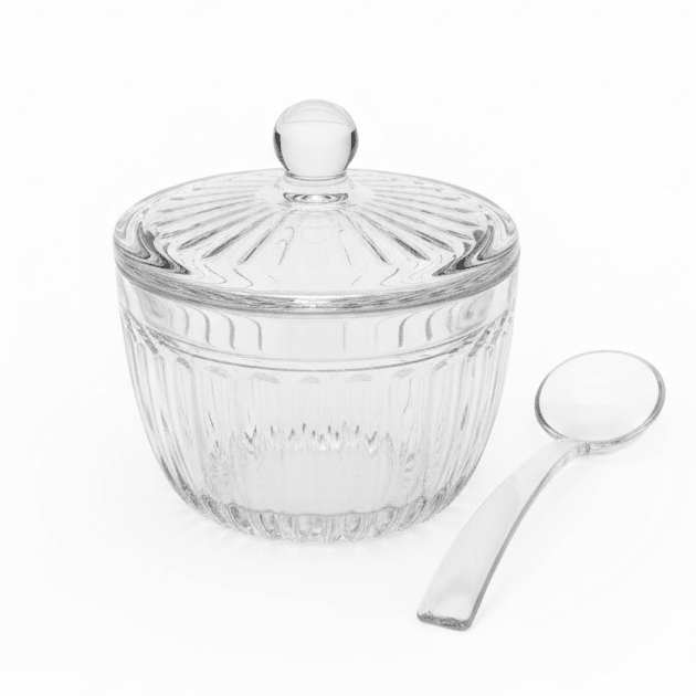 AKDC Glass Sugar Pot with Spoon and Lid Complete Sugar Serving Set for Tea and Coffee 10 x 10 cm - Al Kabayel Discount CentreAKDC Glass Sugar Pot with Spoon and Lid Complete Sugar Serving Set for Tea and Coffee 10 x 10 cmJars & Food SaversAKDCAl Kabayel Discount Centre