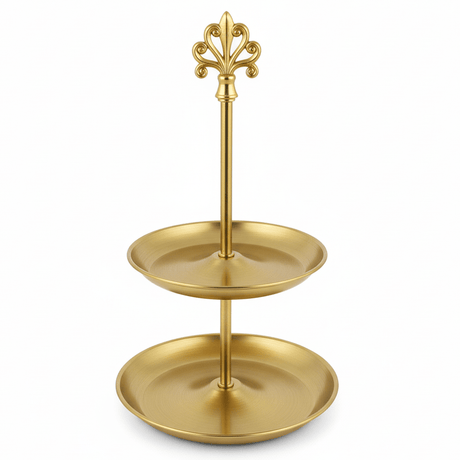 AKDC Gold 2 Tier Candy Display Stand Compact Dessert Stand for Home and Events 35 cm - Al Kabayel Discount CentreAKDC Gold 2 Tier Candy Display Stand Compact Dessert Stand for Home and Events 35 cmServing TraysAKDCAl Kabayel Discount Centre