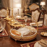 AKDC Gold Candy Tray with 3 Sections and Bowl Luxury Serving Set for Snacks Sweets and Dry Fruits 35 cm - Al Kabayel Discount CentreAKDC Gold Candy Tray with 3 Sections and Bowl Luxury Serving Set for Snacks Sweets and Dry Fruits 35 cmServing TraysAKDCAl Kabayel Discount Centre