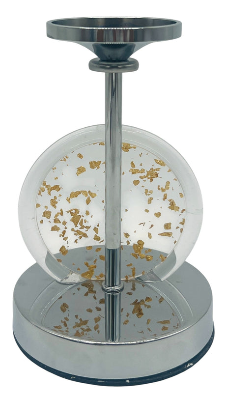 AKDC Gold Flake Infused Metal and Acrylic Candle Holder 17.5cm*12cm - Al Kabayel Discount CentreAKDC Gold Flake Infused Metal and Acrylic Candle Holder 17.5cm*12cmHome Décor AccentsAKDCAl Kabayel Discount Centre