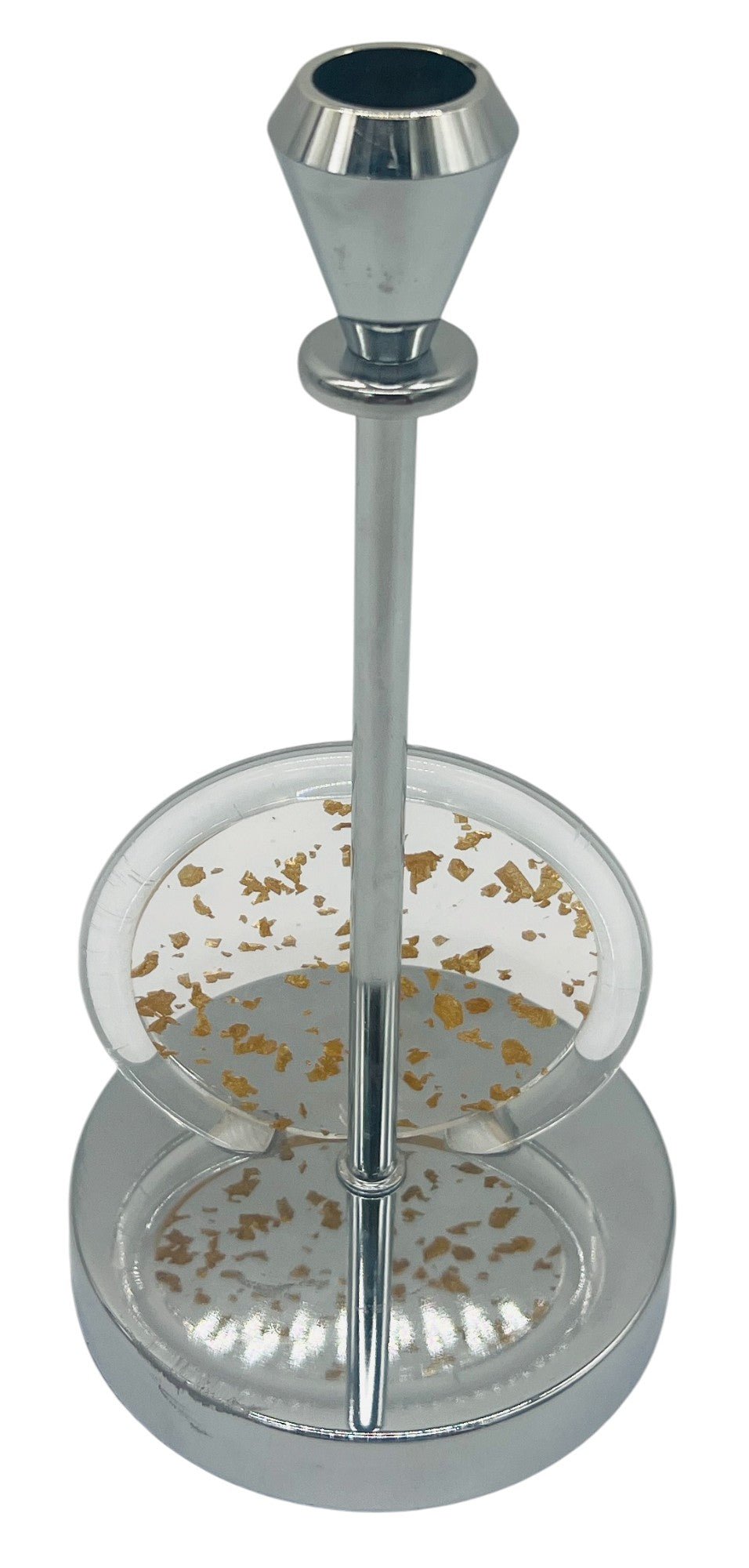 AKDC Gold Flake Infused Metal and Acrylic Candle Holder 24.5cm*12cm - Al Kabayel Discount CentreAKDC Gold Flake Infused Metal and Acrylic Candle Holder 24.5cm*12cmHome Décor AccentsAKDCAl Kabayel Discount Centre