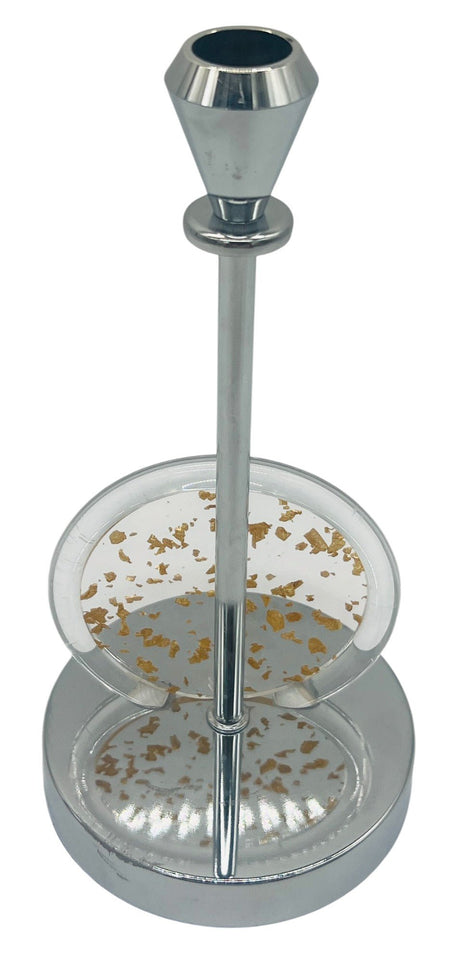 AKDC Gold Flake Infused Metal and Acrylic Candle Holder 24.5cm*12cm - Al Kabayel Discount CentreAKDC Gold Flake Infused Metal and Acrylic Candle Holder 24.5cm*12cmHome Décor AccentsAKDCAl Kabayel Discount Centre