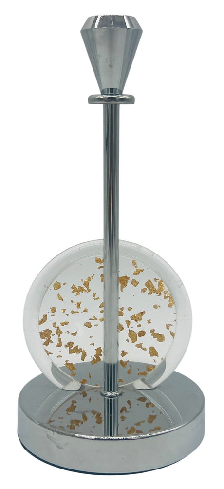 AKDC Gold Flake Infused Metal and Acrylic Candle Holder 24.5cm*12cm - Al Kabayel Discount CentreAKDC Gold Flake Infused Metal and Acrylic Candle Holder 24.5cm*12cmHome Décor AccentsAKDCAl Kabayel Discount Centre