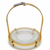 AKDC Gold Fruit Basket with Glass Plate Decorative Serving Basket for Fruits Snacks and Table Centerpiece 35 x 25 cm - Al Kabayel Discount CentreAKDC Gold Fruit Basket with Glass Plate Decorative Serving Basket for Fruits Snacks and Table Centerpiece 35 x 25 cmServing TraysAKDCAl Kabayel Discount Centre