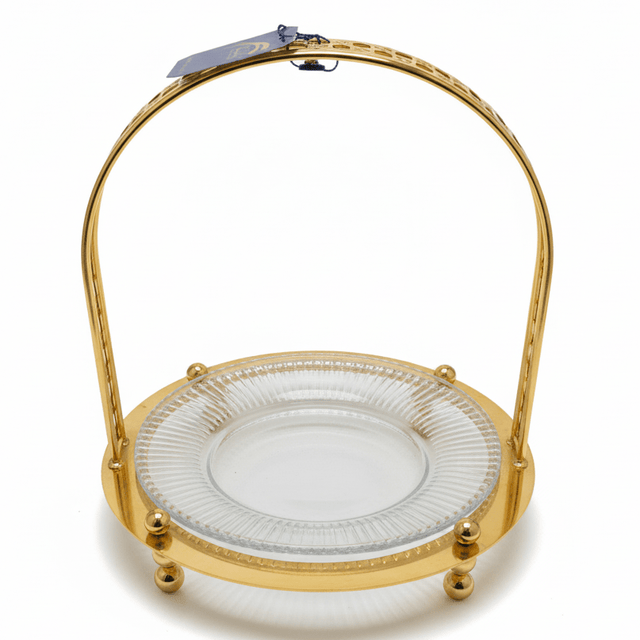 AKDC Gold Fruit Basket with Glass Plate Decorative Serving Basket for Fruits Snacks and Table Centerpiece 35 x 25 cm - Al Kabayel Discount CentreAKDC Gold Fruit Basket with Glass Plate Decorative Serving Basket for Fruits Snacks and Table Centerpiece 35 x 25 cmServing TraysAKDCAl Kabayel Discount Centre
