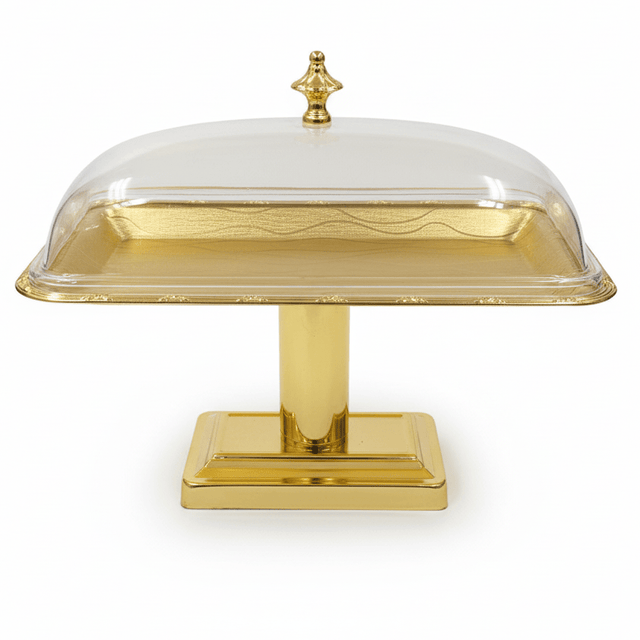 AKDC Gold Metal Footed Candy Tray with Clear Acrylic Lid for Premium Food Presentation – 18×15 cm - Al Kabayel Discount CentreAKDC Gold Metal Footed Candy Tray with Clear Acrylic Lid for Premium Food Presentation – 18×15 cmServing TraysAKDCAl Kabayel Discount Centre