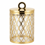 AKDC Gold Pattern Acrylic Storage Canister with Lid for Dry Food Storage 14 × 10 cm - Al Kabayel Discount CentreAKDC Gold Pattern Acrylic Storage Canister with Lid for Dry Food Storage 14 × 10 cmJars & Food SaversAKDCAl Kabayel Discount Centre