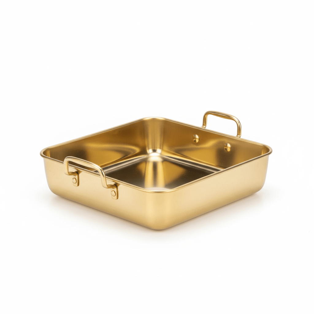AKDC Gold Stainless Steel Sqaure Baking Pan With Handle - 20cmX20cmX5cm - Al Kabayel Discount CentreAKDC Gold Stainless Steel Sqaure Baking Pan With Handle - 20cmX20cmX5cmFrying Pan & Grill PanAKDCAl Kabayel Discount Centre