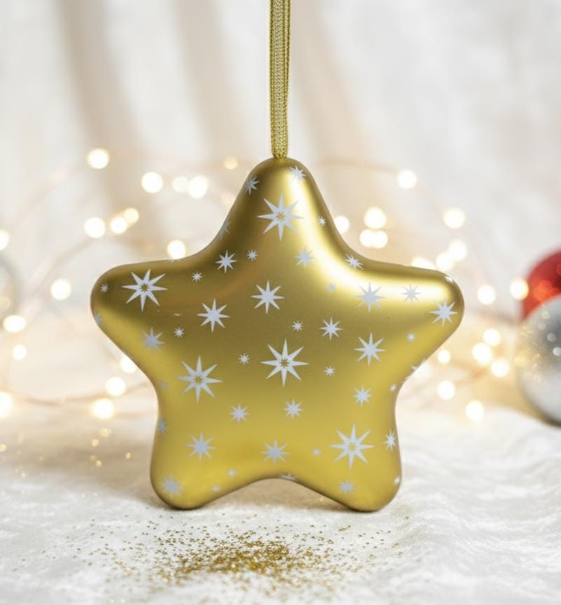 AKDC Gold Star - Shaped Hanging Candy Box 12 cm – Sparkling Christmas Tree Ornament & Festive Gift Holder - Al Kabayel Discount CentreAKDC Gold Star - Shaped Hanging Candy Box 12 cm – Sparkling Christmas Tree Ornament & Festive Gift HolderHome Décor AccentsAKDCAl Kabayel Discount Centre