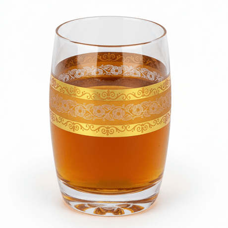 AKDC Golden Juice Serving Glass Stylish Clear Glass Ideal for Juice and Beverages 250ml - Al Kabayel Discount CentreAKDC Golden Juice Serving Glass Stylish Clear Glass Ideal for Juice and Beverages 250mltumblersAKDCAl Kabayel Discount Centre
