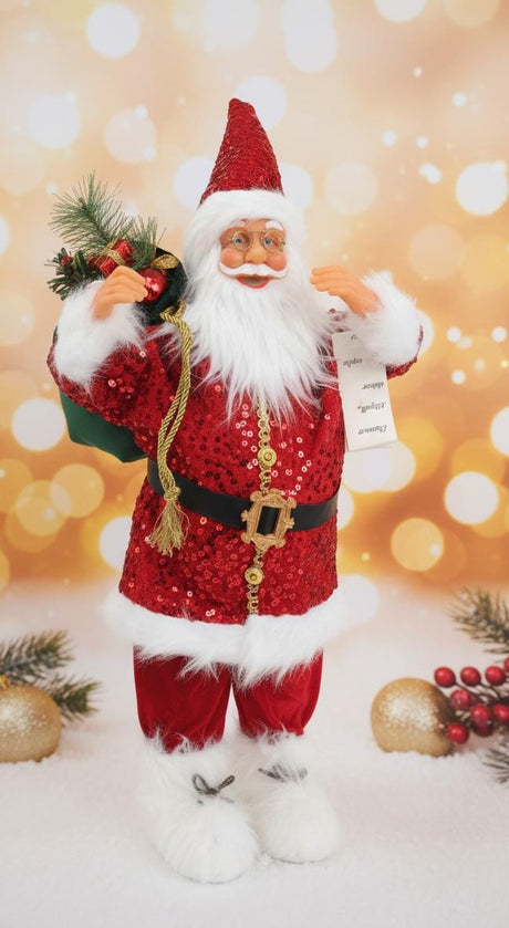 AKDC Grand Christmas Santa Figurine in Red Glitter Dress – 75 cm - Al Kabayel Discount CentreAKDC Grand Christmas Santa Figurine in Red Glitter Dress – 75 cmHome Décor AccentsAKDCAl Kabayel Discount Centre