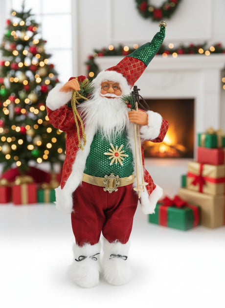 AKDC Grand Christmas Santa Figurine in Red & Green Dress – 75 cm - Al Kabayel Discount CentreAKDC Grand Christmas Santa Figurine in Red & Green Dress – 75 cmHome Décor AccentsAKDCAl Kabayel Discount Centre