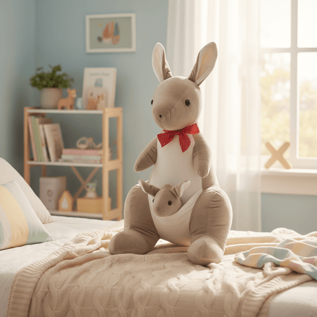 AKDC Gray & White Kangaroo Plush Toy 35cm Soft Stuffed Animal Toy Gift for Kids Australia Animal - Al Kabayel Discount CentreAKDC Gray & White Kangaroo Plush Toy 35cm Soft Stuffed Animal Toy Gift for Kids Australia AnimalToysAKDCAl Kabayel Discount Centre