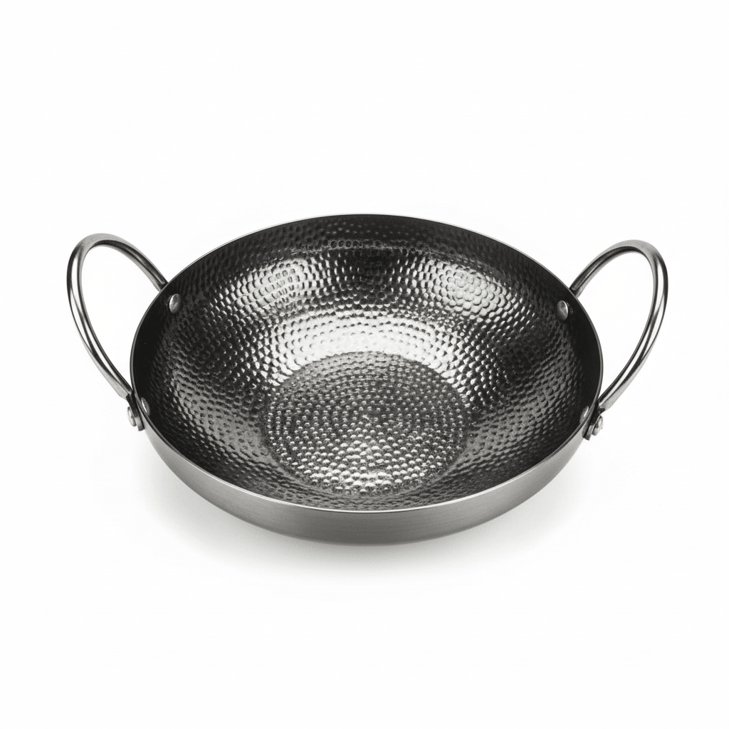 AKDC Hammered Stainless Steel Round Pan With Handle - 24cm - Al Kabayel Discount CentreAKDC Hammered Stainless Steel Round Pan With Handle - 24cmFrying Pan & Grill PanAKDCAl Kabayel Discount Centre