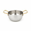 AKDC Hammered Stainless Steel Round Soup Pot With Gold Handle - 16cm - Al Kabayel Discount CentreAKDC Hammered Stainless Steel Round Soup Pot With Gold Handle - 16cmCasseroles & Stock PotsAKDCAl Kabayel Discount Centre