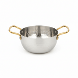AKDC Hammered Stainless Steel Round Soup Pot With Gold Handle - 16cm - Al Kabayel Discount CentreAKDC Hammered Stainless Steel Round Soup Pot With Gold Handle - 16cmCasseroles & Stock PotsAKDCAl Kabayel Discount Centre