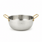 AKDC Hammered Stainless Steel Round Soup Pot With Gold Handle - 20cm - Al Kabayel Discount CentreAKDC Hammered Stainless Steel Round Soup Pot With Gold Handle - 20cmCasseroles & Stock PotsAKDCAl Kabayel Discount Centre