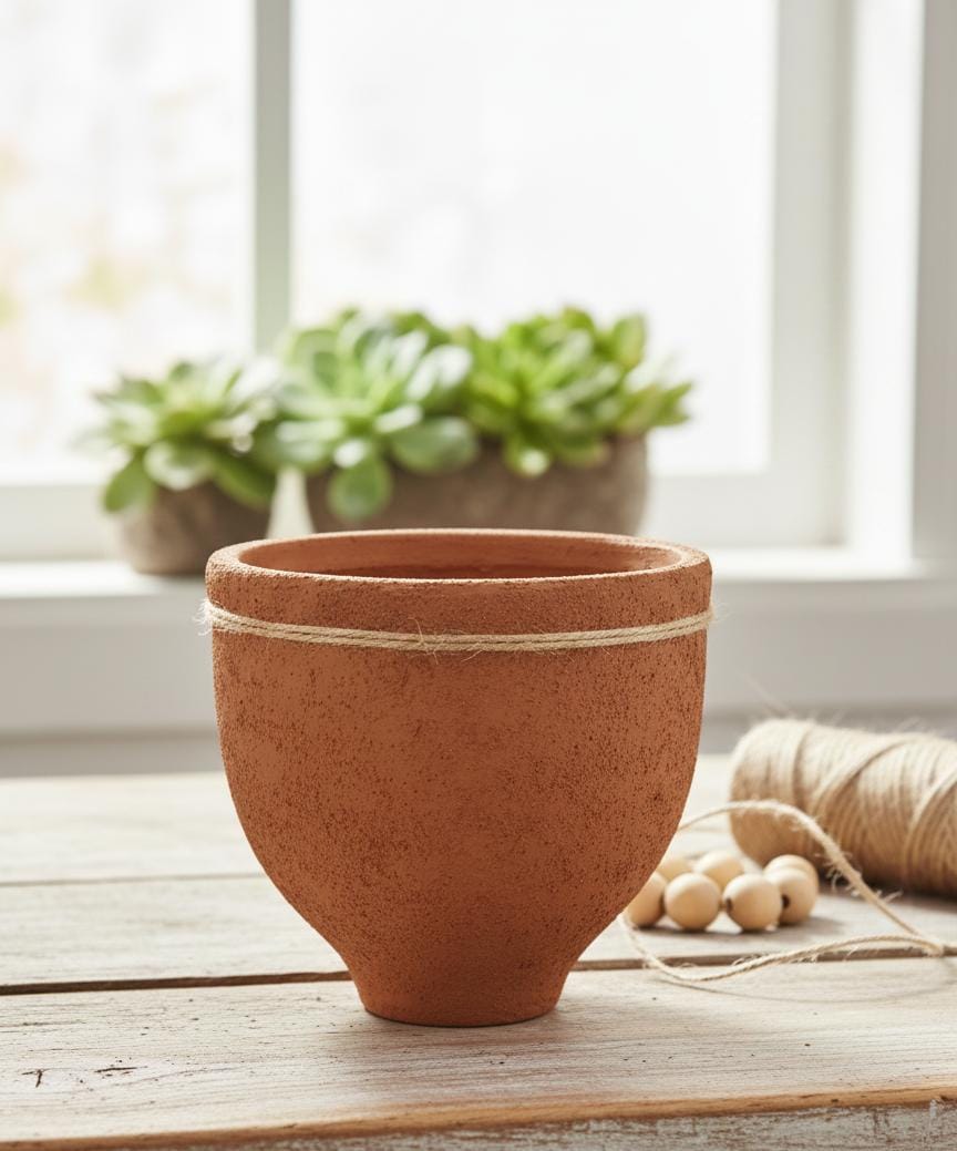 AKDC Handcrafted Clay Plant Pot – Sand Tone – 16×16 cm – Modern Unique Shape - Al Kabayel Discount CentreAKDC Handcrafted Clay Plant Pot – Sand Tone – 16×16 cm – Modern Unique ShapeFlower/Plant PotsAKDCAl Kabayel Discount Centre