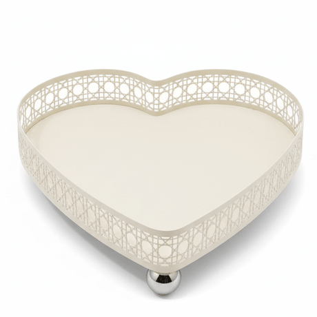 AKDC Heart - Shaped Cream Metal Candy Tray 20cm | Decorative Lattice Serving Tray - Al Kabayel Discount CentreAKDC Heart - Shaped Cream Metal Candy Tray 20cm | Decorative Lattice Serving TrayServing TraysAKDCAl Kabayel Discount Centre