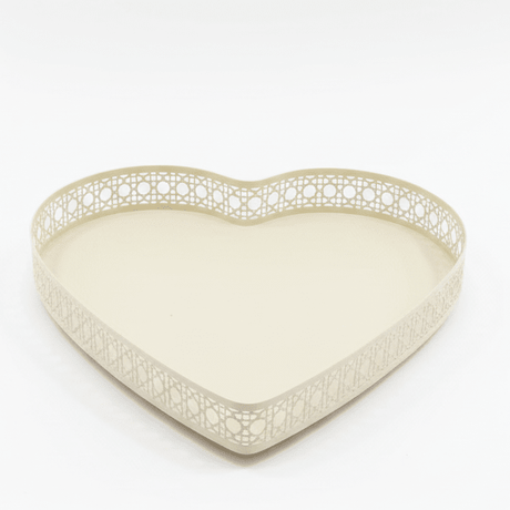 AKDC Heart - Shaped Cream Metal Candy Tray 25cm – Elegant Lattice Serving Platter for Sweets & Décor - Al Kabayel Discount CentreAKDC Heart - Shaped Cream Metal Candy Tray 25cm – Elegant Lattice Serving Platter for Sweets & DécorServing TraysAKDCAl Kabayel Discount Centre
