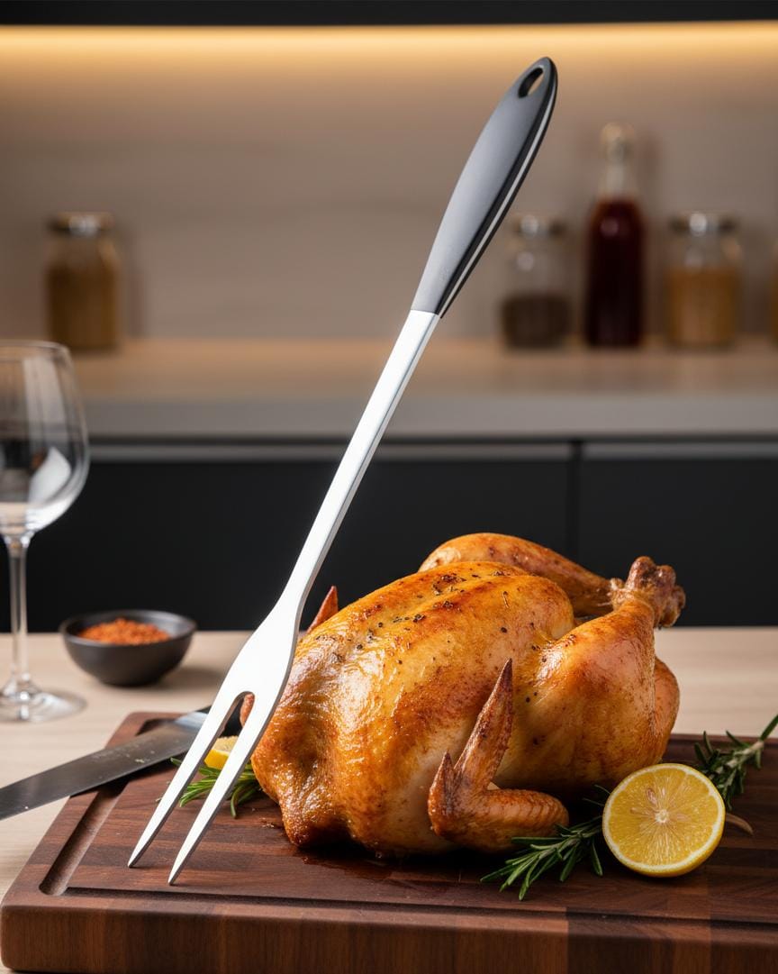 AKDC Heavy - Duty Stainless Steel Cooking Fork – Ideal for BBQ, Grilling & Serving Meat - Al Kabayel Discount CentreAKDC Heavy - Duty Stainless Steel Cooking Fork – Ideal for BBQ, Grilling & Serving MeatKitchen Utensils & GadgetsAKDCAl Kabayel Discount Centre