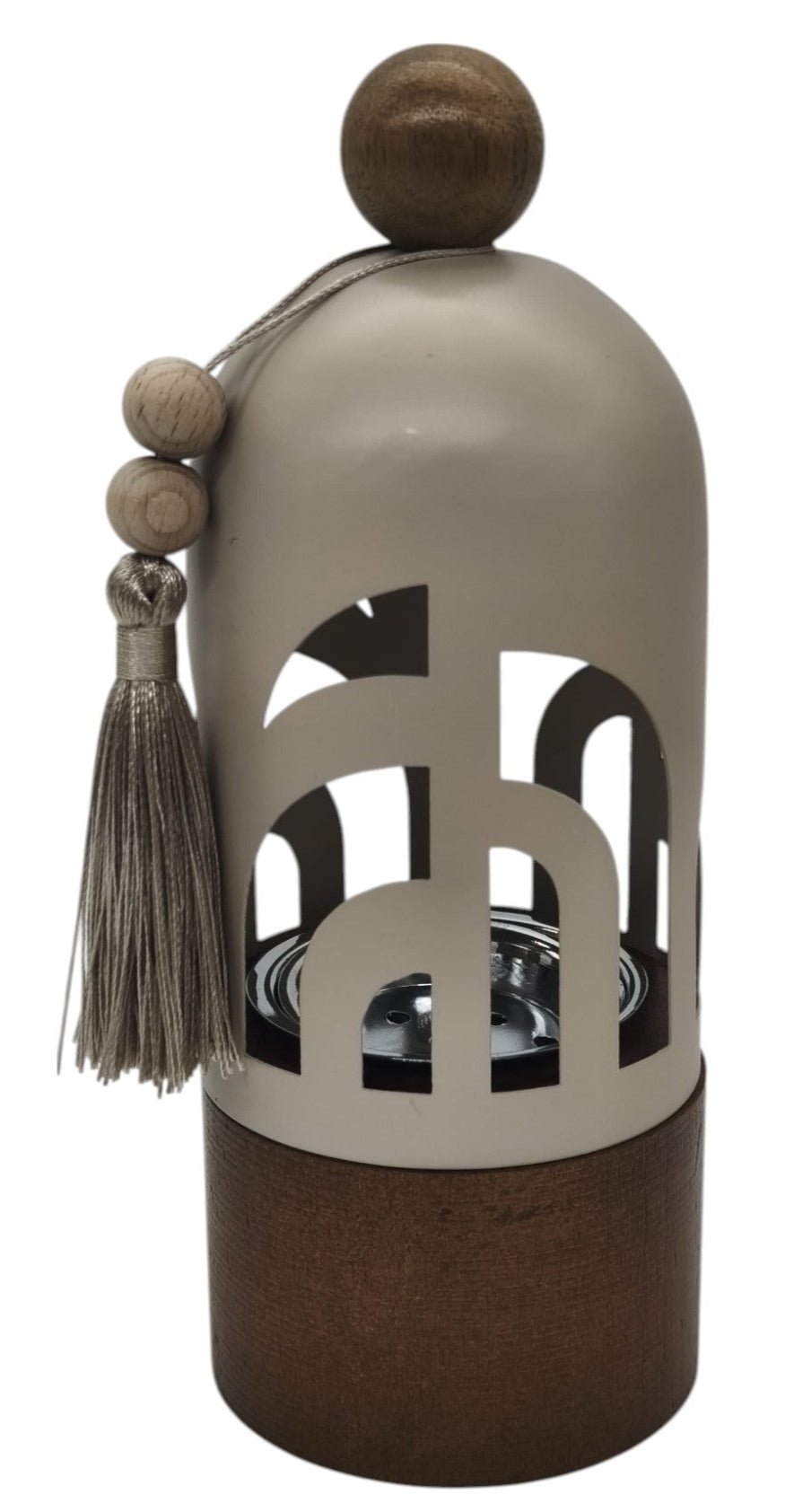 AKDC Incense Burner with Wooden Base and Metal Cover 22cm*8cm*8cm, Ivory - Al Kabayel Discount CentreAKDC Incense Burner with Wooden Base and Metal Cover 22cm*8cm*8cm, IvoryHome Décor AccentsAKDCAl Kabayel Discount Centre