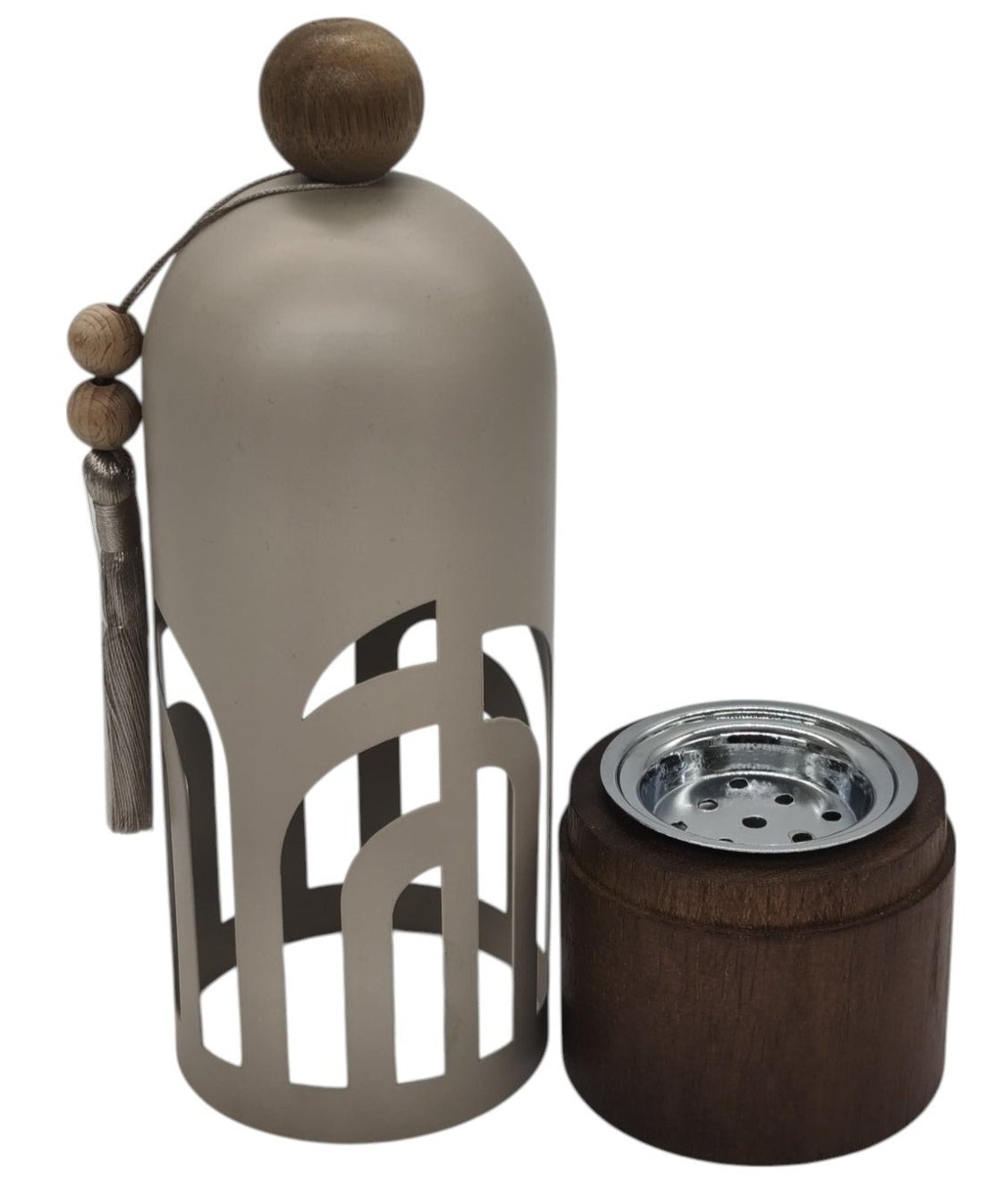 AKDC Incense Burner with Wooden Base and Metal Cover 22cm*8cm*8cm, Ivory - Al Kabayel Discount CentreAKDC Incense Burner with Wooden Base and Metal Cover 22cm*8cm*8cm, IvoryHome Décor AccentsAKDCAl Kabayel Discount Centre