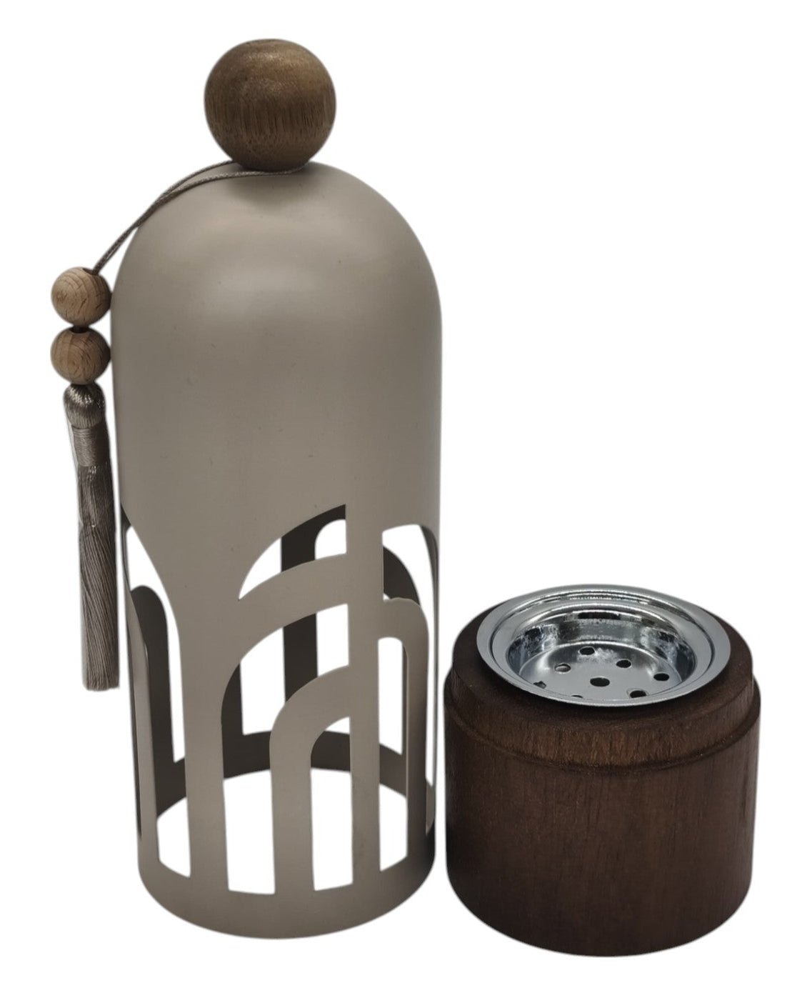 AKDC Incense Burner with Wooden Base and Metal Cover 28cm*8cm*8cm, Ivory - Al Kabayel Discount CentreAKDC Incense Burner with Wooden Base and Metal Cover 28cm*8cm*8cm, IvoryHome Décor AccentsAKDCAl Kabayel Discount Centre