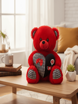 AKDC Jumbo Red Teddy Bear (40 cm) with Black Heart Design - Al Kabayel Discount CentreAKDC Jumbo Red Teddy Bear (40 cm) with Black Heart DesignToysAKDCAl Kabayel Discount Centre