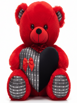 AKDC Jumbo Red Teddy Bear (40 cm) with Black Heart Design - Al Kabayel Discount CentreAKDC Jumbo Red Teddy Bear (40 cm) with Black Heart DesignToysAKDCAl Kabayel Discount Centre