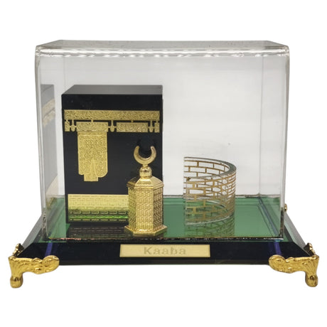 AKDC Kaaba Crystal Glass Showpiece Gold Plated Gift Souvenirs Corporate Office Home Décor Gift - 12cmX9cm - Green&Gold - Al Kabayel Discount CentreAKDC Kaaba Crystal Glass Showpiece Gold Plated Gift Souvenirs Corporate Office Home Décor Gift - 12cmX9cm - Green&GoldHome Décor AccentsAKDCAl Kabayel Discount Centre