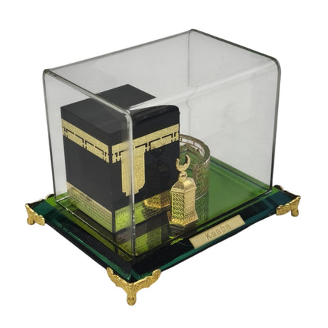 AKDC Kaaba Crystal Glass Showpiece Gold Plated Gift Souvenirs Corporate Office Home Décor Gift - 12cmX9cm - Green&Gold - Al Kabayel Discount CentreAKDC Kaaba Crystal Glass Showpiece Gold Plated Gift Souvenirs Corporate Office Home Décor Gift - 12cmX9cm - Green&GoldHome Décor AccentsAKDCAl Kabayel Discount Centre