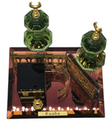 AKDC Kaaba Crystal Glass Showpiece Office Décor Gifts and Collectible Home Gold - Plated - 12cmX15cm - Green&Gold - Al Kabayel Discount CentreAKDC Kaaba Crystal Glass Showpiece Office Décor Gifts and Collectible Home Gold - Plated - 12cmX15cm - Green&GoldHome Décor AccentsAKDCAl Kabayel Discount Centre
