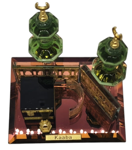 AKDC Kaaba Crystal Glass Showpiece Office Décor Gifts and Collectible Home Gold - Plated - 12cmX15cm - Green&Gold - Al Kabayel Discount CentreAKDC Kaaba Crystal Glass Showpiece Office Décor Gifts and Collectible Home Gold - Plated - 12cmX15cm - Green&GoldHome Décor AccentsAKDCAl Kabayel Discount Centre