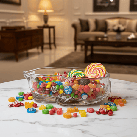 AKDC Large Elegant Glass Candy Pot – Spacious Decorative Container for Candy, Snacks & Storage 20×13 cm - Al Kabayel Discount CentreAKDC Large Elegant Glass Candy Pot – Spacious Decorative Container for Candy, Snacks & Storage 20×13 cmJars & Food SaversAKDCAl Kabayel Discount Centre