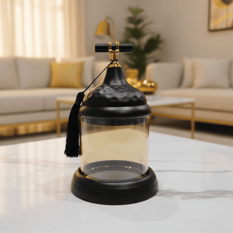 AKDC Large Glass Storage Container with Strong Black Metal Lid – Elegant Multipurpose Kitchen Canister for Coffee, Sugar, Tea, Snacks and Dry Ingredients, Modern Countertop Storage, Size 20 × 13 cm - Al Kabayel Discount CentreAKDC Large Glass Storage Container with Strong Black Metal Lid – Elegant Multipurpose Kitchen Canister for Coffee, Sugar, Tea, Snacks and Dry Ingredients, Modern Countertop Storage, Size 20 × 13 cmJars & Food SaversAKDCAl Kabayel Discount Centre